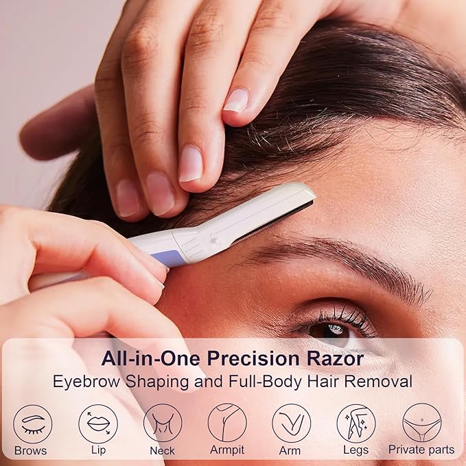 Dermaplane Razor for Women Face, Eyebrow Razor, Face Razors for Women, Dermaplaning Tool, Travel Essentials, (9 pcs, Aegean Frost)