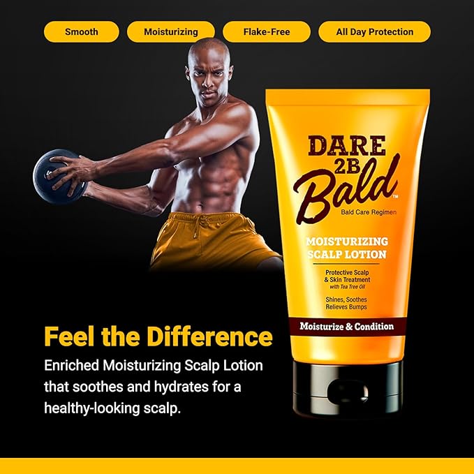 Dare 2B Bald high time Scalp Moisturizer Lotion | After Shave Lotion for Men | Bald Head Care Regime | Condition, Protect, and Treat Flaking | Razor Bump Head Moisturizer for Men | 4.75 OZ