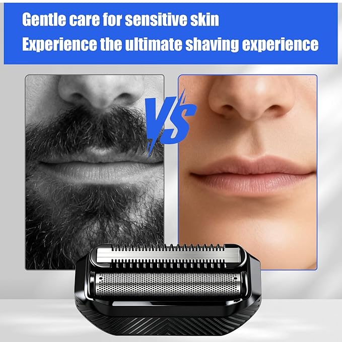 Shaver Replacement Blade compatible with MANSCAPED The Handyman Compact Face Shaver Razor Replacement Head (Black(2PCS))