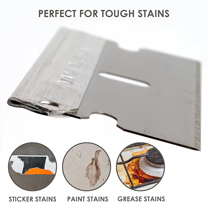 Single Edge Razor Blades, 100 Pack, Made in the USA, Industrial Razor Blades, Scraper Refills, Box Cutter, Paint Scraper, Safety Straight Edge Razor Blades