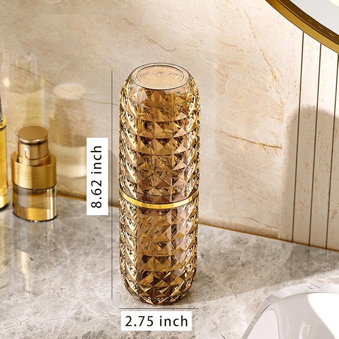 Travel Toothbrush Holder Large Travel Toothbrush Cup, Clear and Bright, Comfortable to Hold, Travel Toothpaste Container for Business Trip School Camping Bathroom (Orange)
