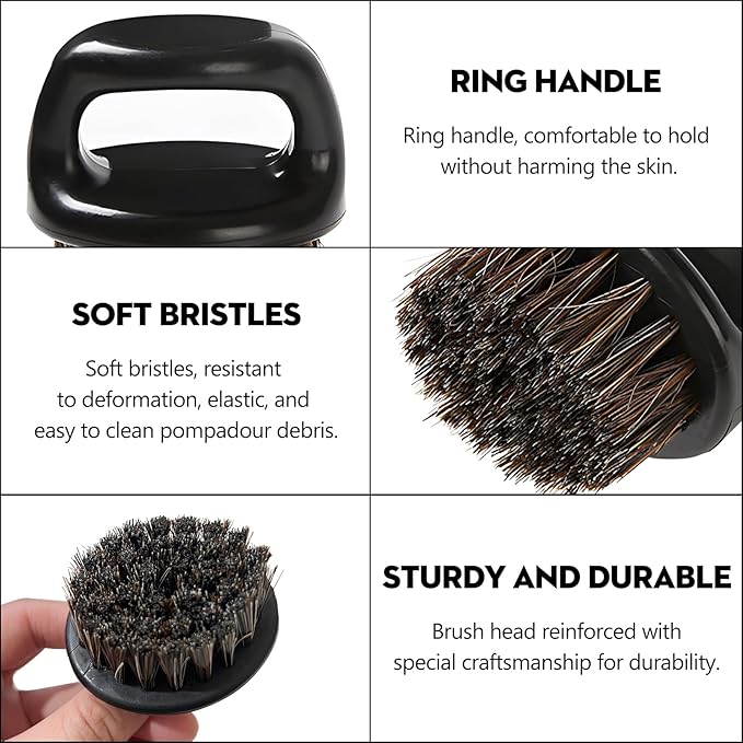 2-Pack Professional Knuckle Brush for Barbers - Essential Beard and Mustache Grooming Tool for Barbering and Styling - Suitable for All Hair Types.