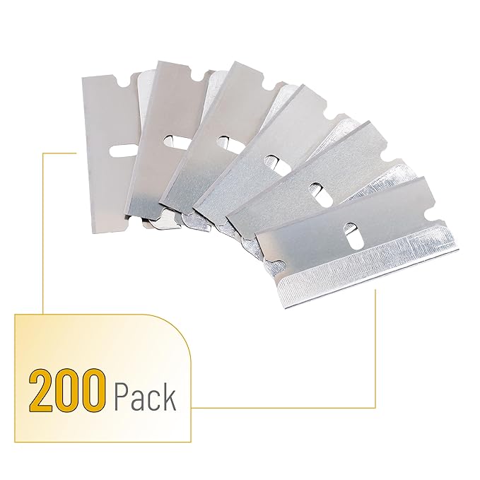 Bates- Single Edge Razor Blades, 200 Pack, Silver, Razor Blades Single Edge, Straight Edge Razor Blade, Scraper Blades, Single Edge Blades, Single Edge Razor Blade, Straight Edge Razor Blades