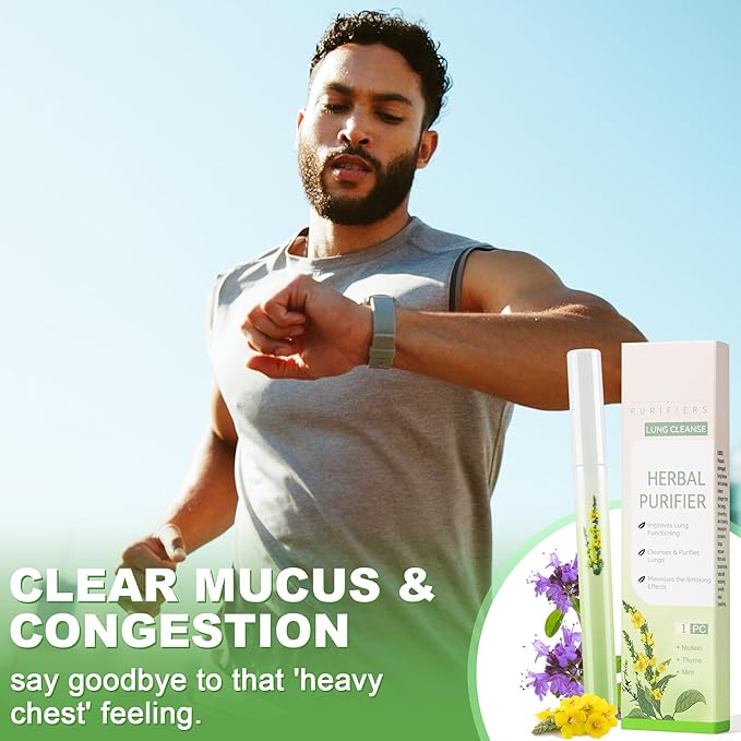 Mullein Herbal Diffuser Pen, Herbal Purifier Pen, Extracts of Mullein, Thyme and Mint for Cleansing Lungs, Oral Air Freshening, 600 Uses Per Stick