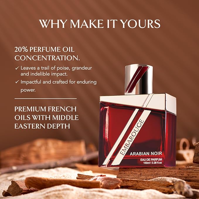 EMBAROUGE ARABIAN NOIR Men's Eau de Parfum 100 ml | Perfume for Men