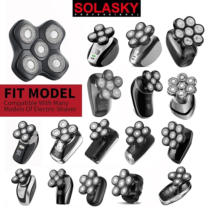 Universal Magnetic 5 Blades Replacement Heads for Freebird and Freedom Head Shaver and Many Brand