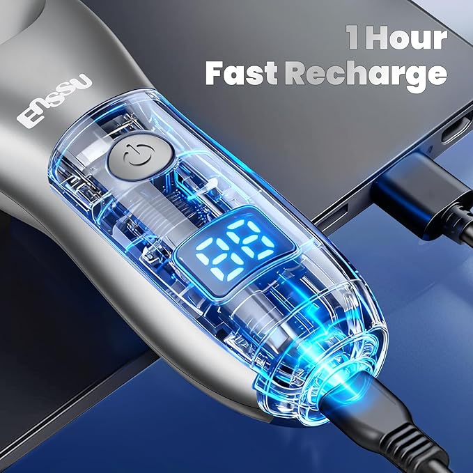 Manscaper for Men with BLADELOCK™, Electric Body Hair Trimmer for Men with LED Spotlight & LCD Display, IPX7 Waterproof Wet/Dry Razor/Shavers for Pubic, Chest, Groin, Legs & Bikini Hair Grooming