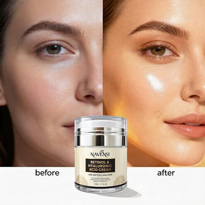 Retinol Cream For Face 50ml | Retinol Anti Aging Face Cream With Vitamin C & Hyaluronic Acid moisturizer Smooths Wrinkles, Fine Lines & Dark Spots | Deep Hydrating & Firming Skin Care