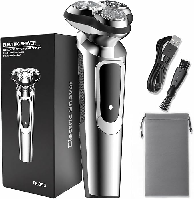 Electric Razor for Men, 2025 Upgraded Electric Shavers for Men, USB-C Rechargeable, Wet & Dry Shaver with Pop-up Trimmer and Travel Case (Black)