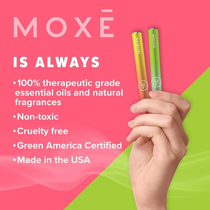 MOXE Natural Daiquiri Air Inhaler | Non Electric Long-Lasting Flavored Air Refreshing Support | Oral Fixation Passionfruit, Orange, Vanilla & Menthol Essential Oils, Craving