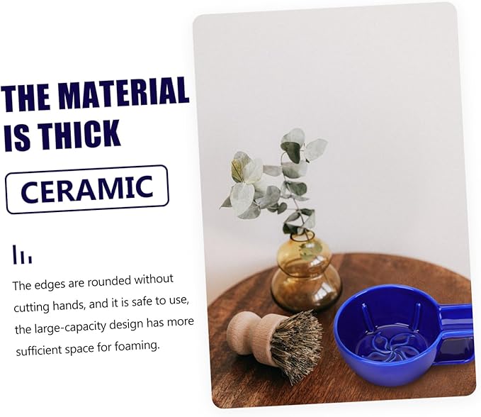 VALICLUD 1Pc Ceramic Shaving Bowl with Elegant Design Capacity for Easy Creation Men Shaving Supply for Home Use Comfortable Grip for Effortless Lathering
