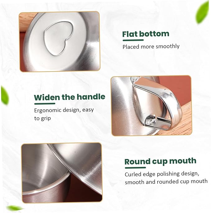 Shaving Soap Bowl 200ml Stainless Steel Shaving Bowl Mug with Handle Metal Cup Shaver Cleansing Foam Tool for Men Soap, Mug, Shave, Cream