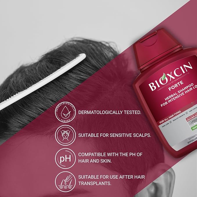 Hair Loss Shampoo Daily Care Treatment for Men &Women, Sensitive Scalp Formula Herbal Shampoo for Hair Growth, Complete Care Thickening & Nourishing Conditioner Intensive Hair Loss 300ml Red