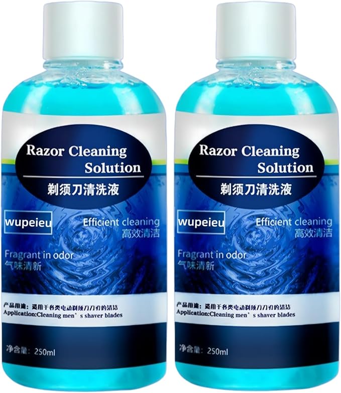 250ml Men's Shaver Cleaning Solution Compatible With Braun CCR2，Compatible With Philips CC13 JC301 CC13，Compatible With Panasonic ES-LM56 ES-4L(2pcs)