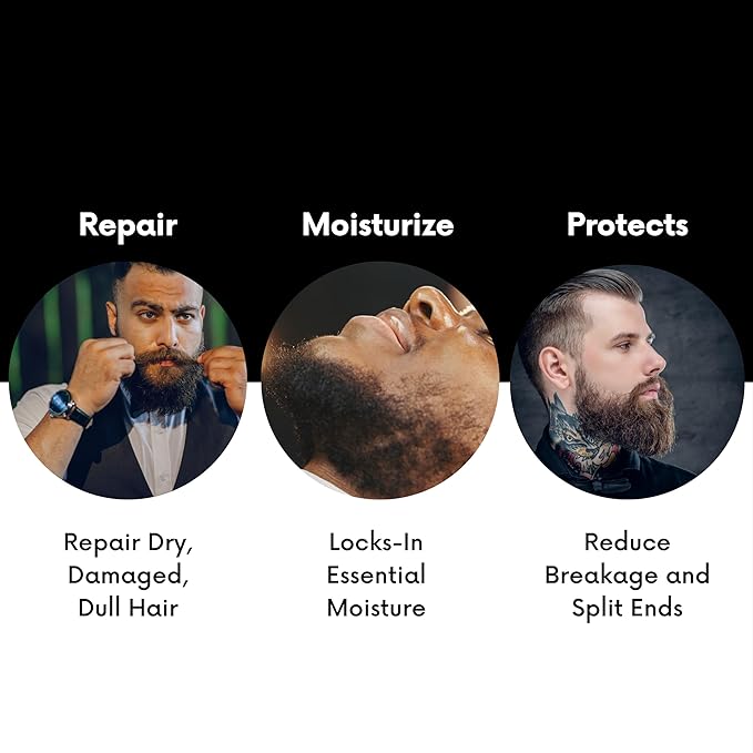 Morfose Ossion Beard Care Serum, Promotes Healthy Hair Growth, Fuller, Longer and Thicker Beard, Alleviates Itches, Eliminates Beardruff, Enriched with Argan and bitter Almond Oil, 50ml