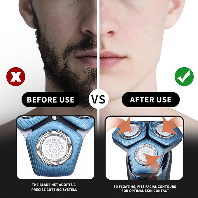 SH71/50 Shaving Heads Compatible with Phili*s Shavers Series S5000 (S5XXX),S7000 (S7XXX) for SH60/70 and SH70/70 (Blue)