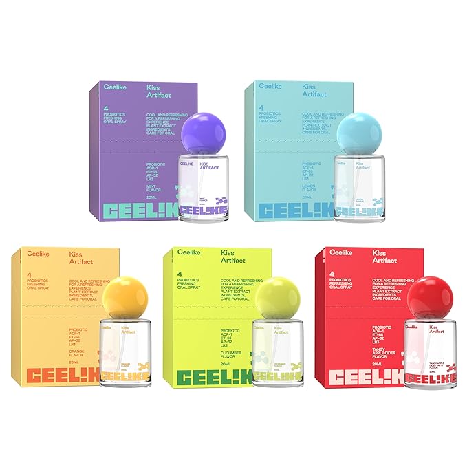 Oral Spray Pack – 5 Flavors (Mint, Orange, Tangy Apple Cider, Cucumber, Lemon) – 20ml Each – Breath Freshener
