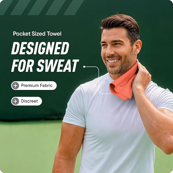 Pocket-Sized Sweat Towels - The Original Sweat Absorbing Handkerchiefs - Quick-Dry Microfiber Sweat Rags for Face, Hands, & Body - Men & Women - Gym, Sports, and Work (Desert: 5 Pack)