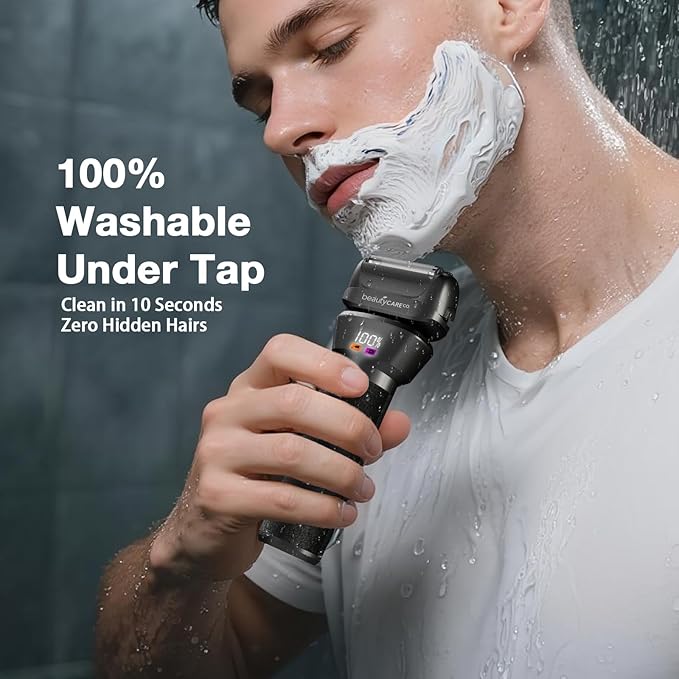 Electric Foil Shaver for Men,Electric Razor for Men with Fast Charging, Waterproof Cordless Rechargeable System, Professional Beard Trimmer & 3 Blade Replacement Head