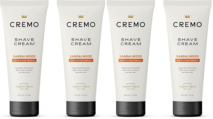 Cremo Barber Grade Sandalwood Shave Cream, Astonishingly Superior Ultra-Slick Shaving Cream Fights Nicks, Cuts And Razor Burn, 6 Fl Oz,2 Count (Pack of 2)