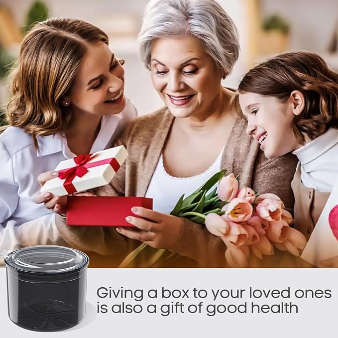 Denture Bath Cup with Cleaning Brush, Large Soaking Container with Strainer Basket for False Teeth & Night Guard, Oral Care Storage Holder for Home Use, Black