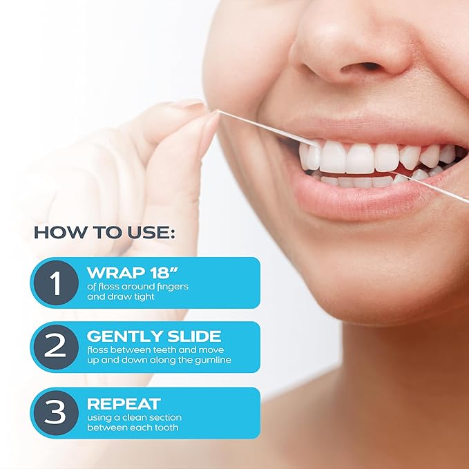 DrTung's Smart Floss - Natural Floss, PTFE & PFAS Free Floss, Gentle on Gums, Expands & Stretches, BPA Free - Cardamom Flavor, Colors Vary (10 Pack)