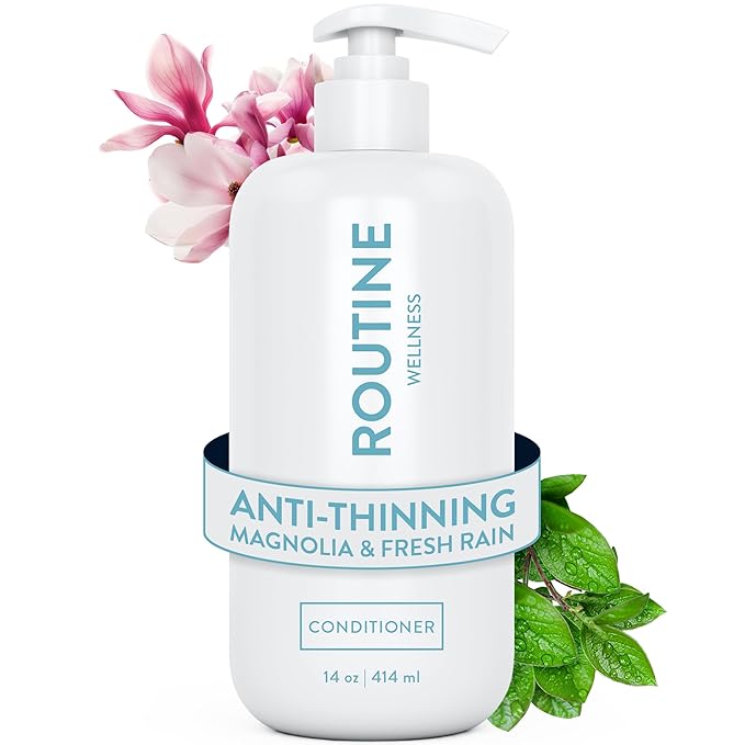 Routine Wellness Anti-Thinning Deep Conditioner for Thinning Hair to Reduce Breakage - CLINICALLY TESTED Formula with DHT Blockers Saw Palmetto, Nettle Oil - Magnolia & Fresh Rain Conditioner
