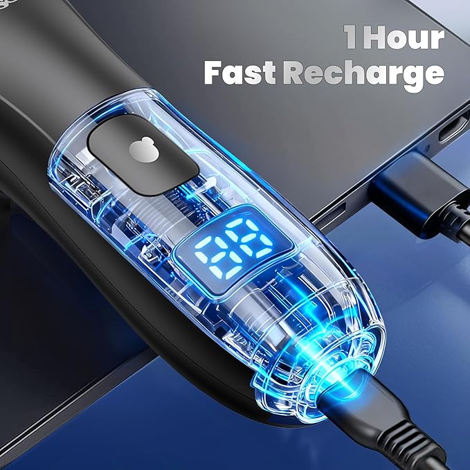 Body Hair Trimmer for Men, Electric Manscape Groin Trimmer with Skin-Safe Ceramic Blade, Waterproof Ball Trimmer for Chest, Beard, and Pubic Hair