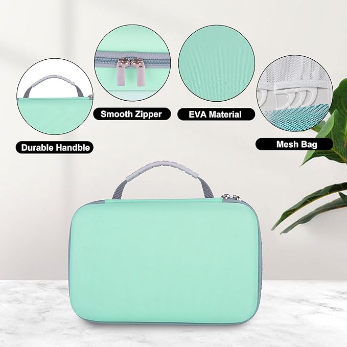 SMYV Water Flosser Travel Case, Portable Dental Oral Irrigator Travel Organizer, Hard Eva Storage Bag for Flosser, Electric Toothbrush, Toothpaset and Irrigator Accessories (Case Only) - Green