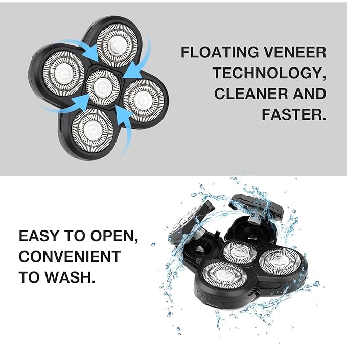 Freedom Universal 3 Pcs 5 Blades Replacement Heads Compatible with Freebird Freedom Bird Head Shaver Replacement Heads (3 Pcs 5 Blades)