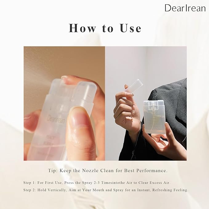 Dear Irean Probiotic Oral Breath Spray, Mouth Spray for Fresh Breath & Bad Breath, Breath Freshener with Prebiotics & Xylitol, Alcohol-Free, Sugar Free, Travel Size Oral Care Spray, 0.57 Oz