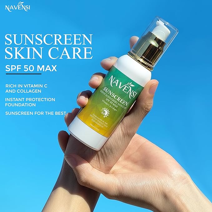 Sunscreen For Face SPF 50 | 80ml Lightweight Face Sunscreen Travel Size Vitamin C & Collagen Glow Sunblock, Hydrating, Non Greasy Anti Aging Protection for Bright, Youthful, Protected Skin