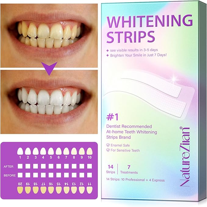 Teeth Whitening Strips,7-Day whitening Strips,Sensitive Teeth Whitener,Enamel Safe for Whiter Teeth,Deep Stains Removal,nstant Teeth Whitening Without The Harm (14pcs)