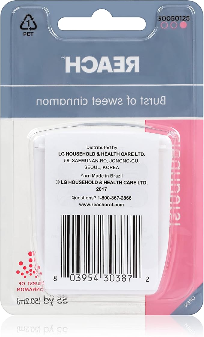 Reach Waxed Dental Floss, Cleanburst Cinnamon, 55 Yards (Pack of 4)