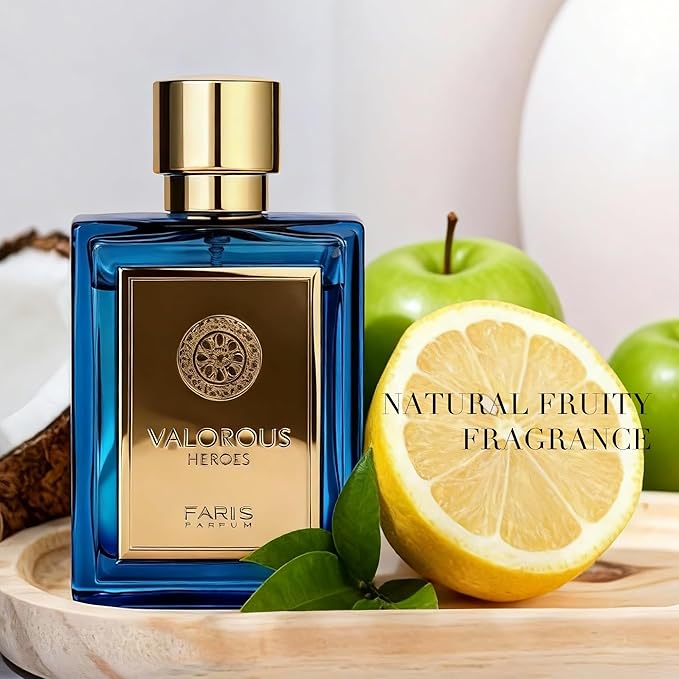 Valorous Heroes Eau de Parfum for Men, Oud and Vanilla Inspired Fragrance, Floral Mint Opening, Warm Spice Base, Niche Style Scent, 3.4 Fl Oz