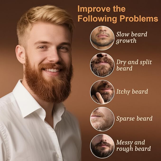 XIKEZAN 5 Pack Beard Oil Set w/Sandalwood, Orange, Vanilla, Cedarwood, Unscented for Beard Care, Moisturizing, Soften,Birthday Gifts for Men Him Dad Husband Christmas Gifts Stocking Stuffers