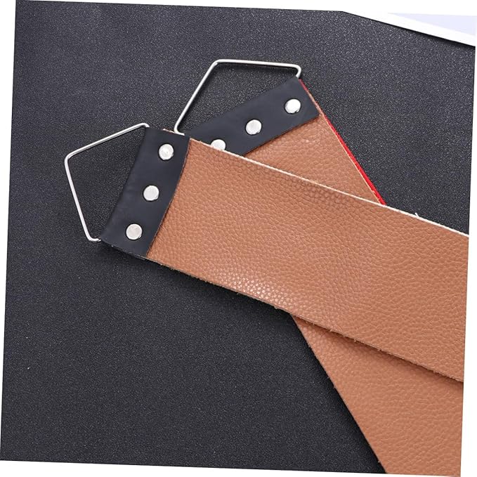 2pcs Traditional Barber Strop Leather Razor Strop Sharpening Strap for Razor Blade Random Color