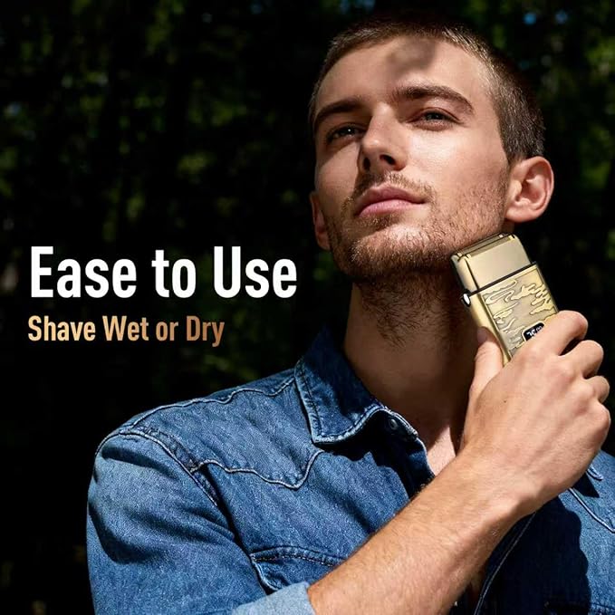 Mens Foil Shavers, Beard Trimmers for Men Professional,Electric Shavers for Men, Mustache Trimmer Face Shaver, Wet/Dry Beard Shaver, 3 Peeds Electric Razor for Face (Bright Bronze)