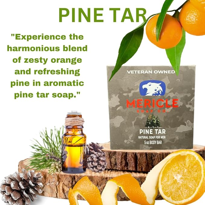 All Natural Bar Soap, 3 Bar Variety Pack- Bay Rum, Sweet Tobacco, & Pine Tar | Fan Favorites | Made in the USA | Veteran-Owned | Ideal for Men