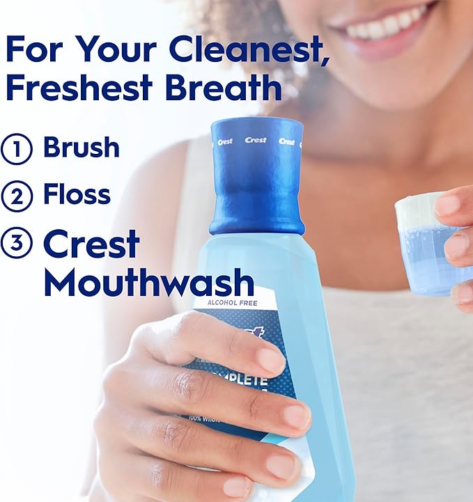Crest Pro-Health Clean Mint Mouthwash, CPC Antigingivitis/Antiplaque Mouthwash, 500 mL (16.9 Fl Oz ), Pack of 4, Crest Mouthwash, Gingivitis Treatment