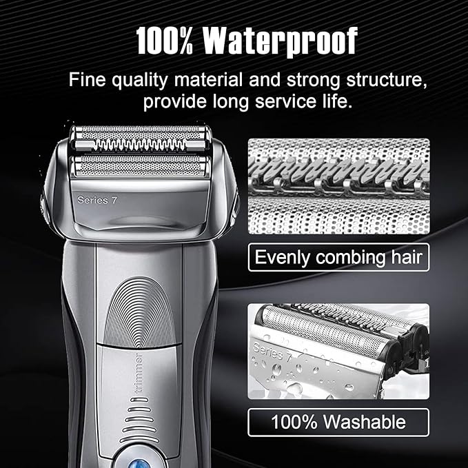 1Pack 70S Series 7 Replacement Head for Braun Series 7 Foil Shaver Replacement Heads Compatible Braun Series 7 Replacement Compatible with Series 7 Shavers 70s 720,750CC, 760CC,790CC,9565 Foil Shave