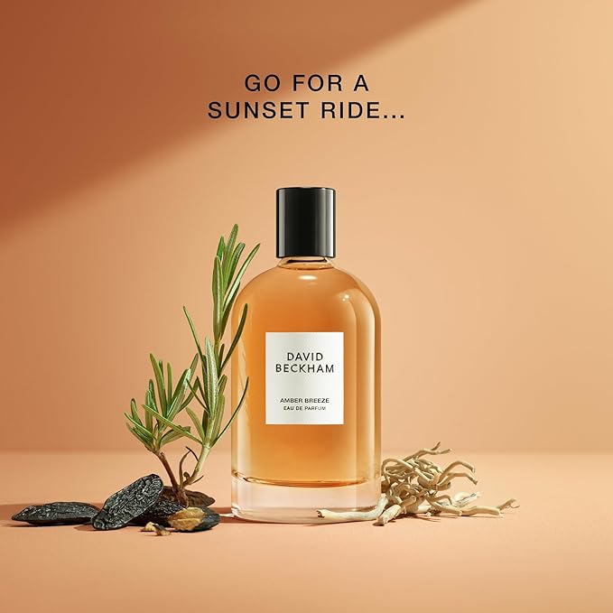 David Beckham Amber Breeze Eau de Parfum 3.3 fl oz (Pack of 1), Notes of Bergamot, Lavender, and Wood, Men's Fragrance, Long Lasting, Everyday Fragrance, Travel Size