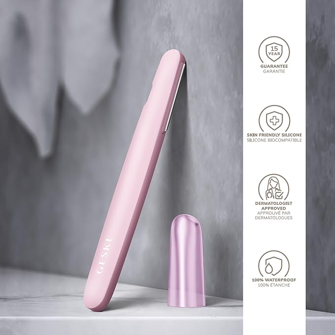 GESKE Precision Trimmer | 4 in 1 | Painless, Hygienic Hair Remover | Precise Hair Trimmer Tool | Face & Body | Men & Women | Grooming Device | Hypoallergenic, Easy-to-exchange Blades | All Skin Types
