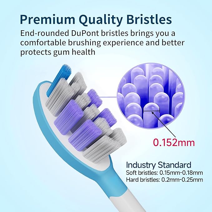 Electric Toothbrush Heads for Philips Sonicare Replacement Heads, 8 Pack Adults Kids 7+ Sonicare Toothbrush Replacement Brush Heads Philips Sonicare Sensitive Replacement Heads C2 C3 G2 G3 A3, White