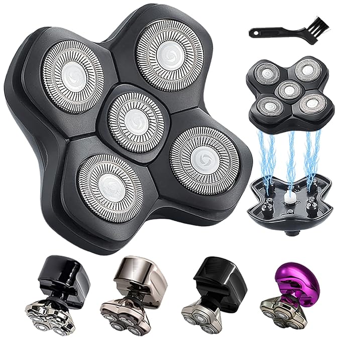 Newly Upgraded Replacement Heads for Skull Shaver Pitbull Platinum Pro Butterfly Kiss and Palm Hypo-Allergenic Electric Razors SK5