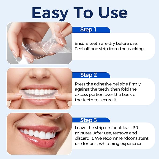 Teeth Whitening Strips - Professional Instant-Effect Edition，Whitening Strips-7-Day Care，Safe Formulas Suitable for Sensitive Teeth- Protect Enamel，Tooth Whitening Strips Kit