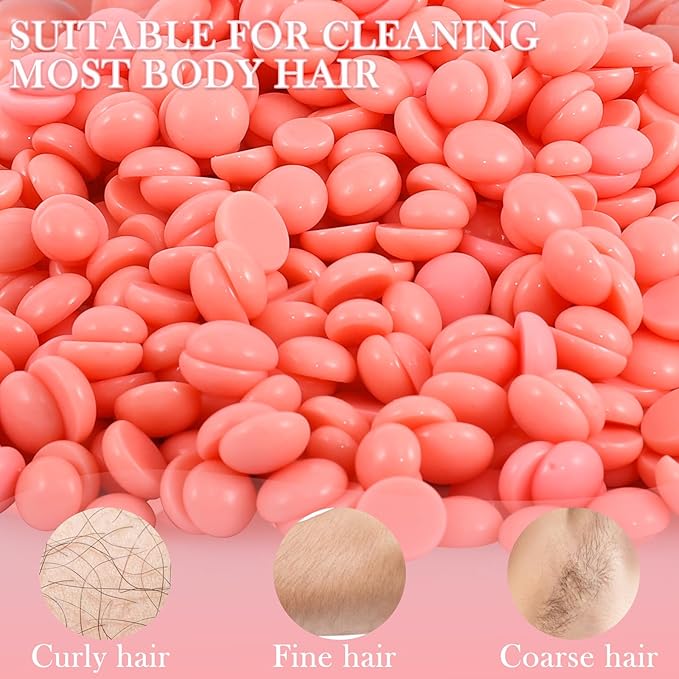 Wax Beads Bulk - 3.3lb Wax Beans Supplies for Esthetician - Professinal Painless Waxing for Face, Upper Lip, Bikini, Leg, Women Natural Melting Kit - Hypoallergenic Hard Wax Beads Bulk