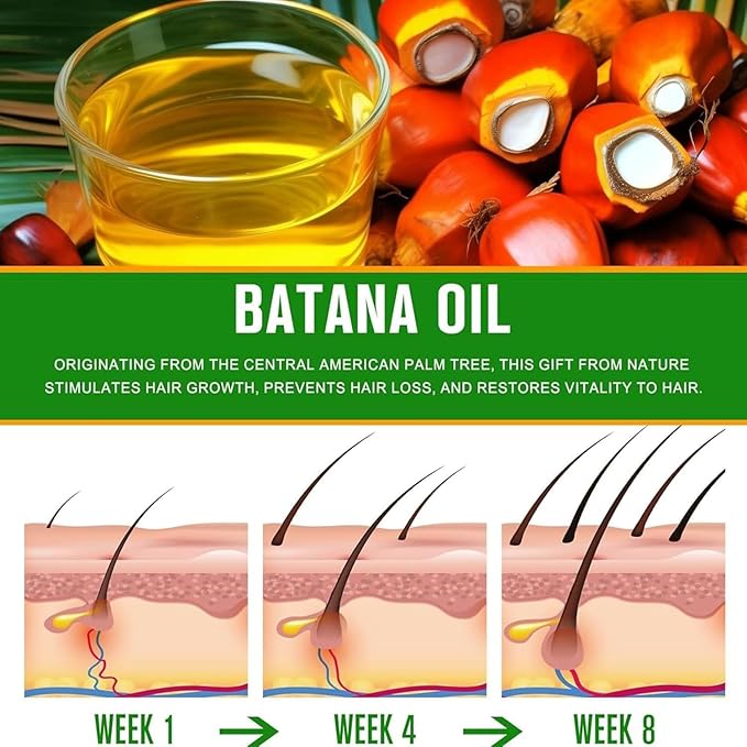 Batana Oil for Hair Growth with Rosemary Serum, Scalp Treatment for Thinning Hair Regrowth Thickening, Strength Hair Root for Women Men Hair Care (1 Pcs)