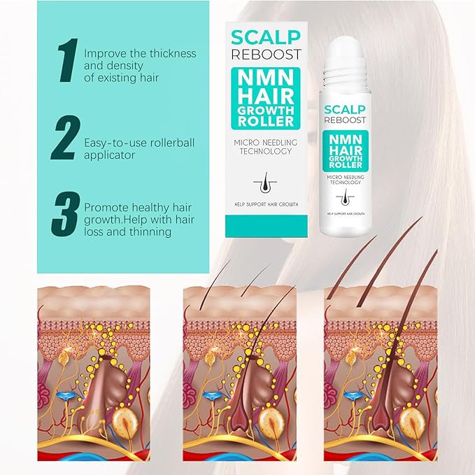 18ml Hair Regrowth Roll-On Serum Scalp care for thinning hair and hair loss concerns Natural ingredient formula - Hair regeneration - Density enhancement - Suitable for both men and women