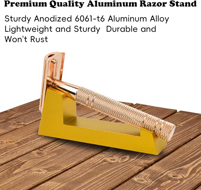 Aluminum Alloy Razor Stand, Safety Aluminum Men's Shaving Stand Silver for Bathroom Countertops, Compatible with Henson AL13, AL13-M and Ti22, Anti-Rust and Durable